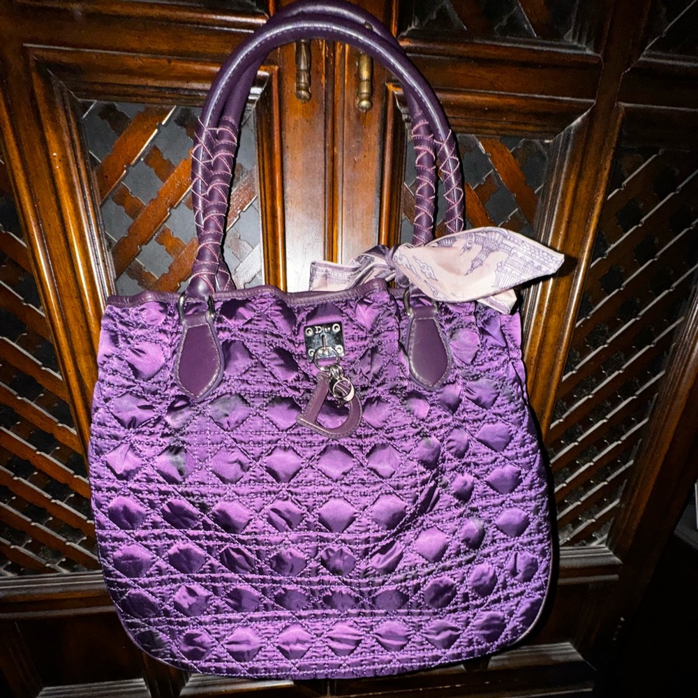 Christian Dior Cannage Satin Charming Handle Bag